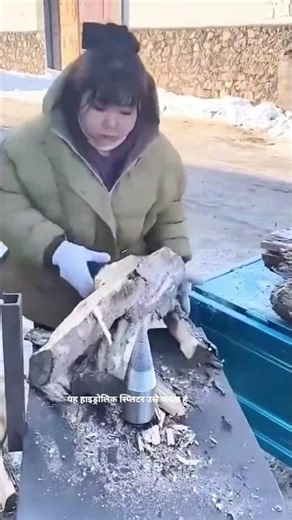 Epic Log‑Splitting Hack with a Cone Shaped Wedge! 🔨🪓