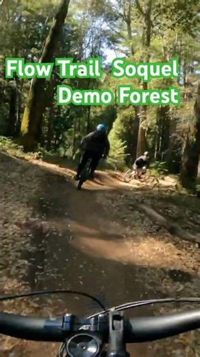 “We’re going down” down the famous Flow Trail. Soquel Demo Forest #emtb #trails #mtb #specialized