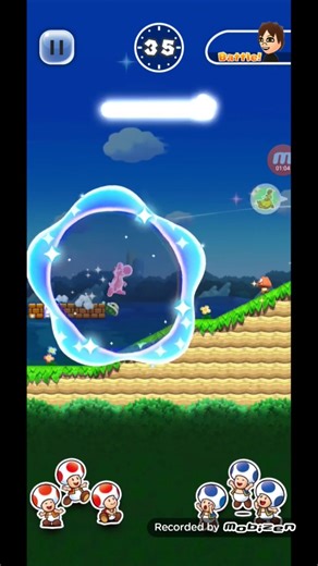 SUPER STAR BLUE YOSHI WONDER FLOWER RUSH 🪙🪙🪙 #blackdragongamez #supermariorun #shorts #gaming