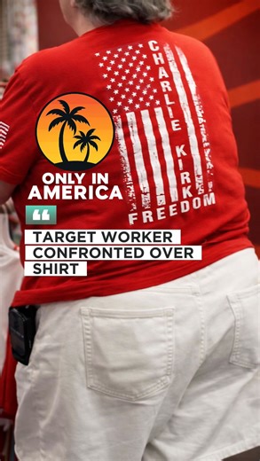 Only in America on Instagram: "🚨 Target Store Incident A customer is seen verbally attacking a Target employee over the shirt she was wearing while working. The employee remained calm as the situation escalated, drawing strong reactions online about workplace harassment, political expression, and respect for workers. 🇺🇸 No one deserves to be verbally abused just for doing their job. What are your thoughts on this situation? #OnlyInAmerica #BreakingNews #Target #RespectWorkers #FreeSpeech #Pub