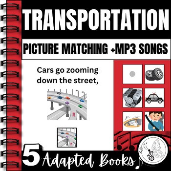 Transportation Adapted Books | Special Education | Cars Planes Trains | Matching