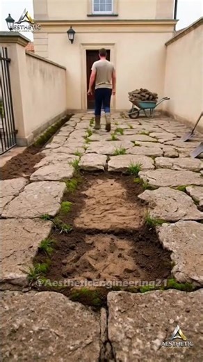 Abandoned Stone Courtyard Transformed into a Modern Outdoor Living Space | Full Timelapse #diy