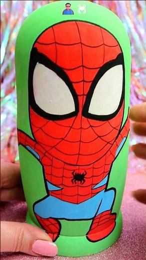 ASMR UNBOXING Spiderman Nesting Dolls Review ❤️#shorts #asmr #spiderman #spidey #trending #viral