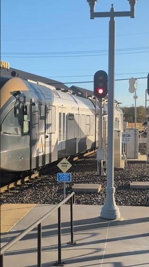 DCTA A-train pulling into Dwntn Denton