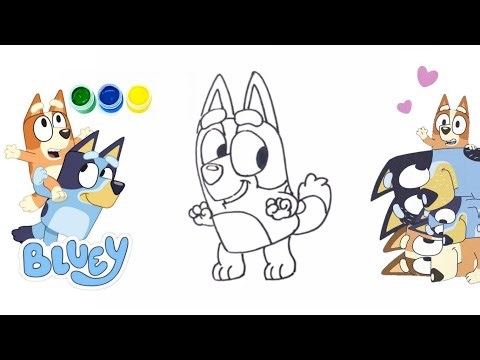 Bluey Step by Step Drawing 🌈 | How to Draw for Kids Easy Tutorial | Bluey 💙