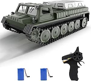 Remote Control Tank Military Transport Vehicle, 2.4G Crawler Car RC Off-Road Army Armored Truck All Terrain for Kids and Adults Toys