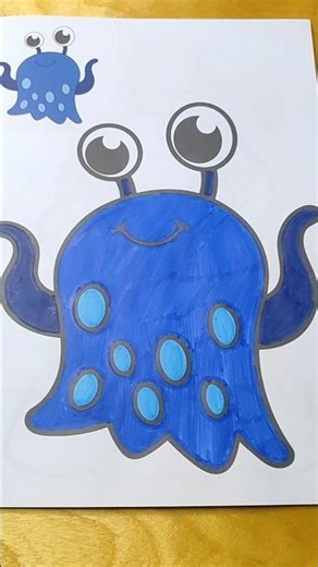 Cheerful Octopus🐙. #coloring, #octopus, #paints, #drawing #art