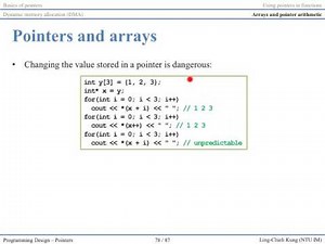「程式設計」第八講：Pointers (8)