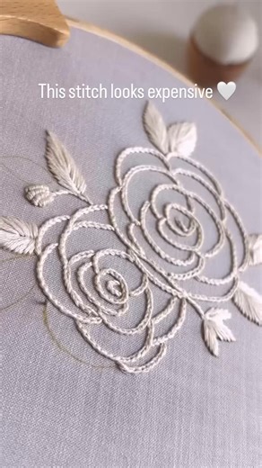 Crafted by Jasna| the embroidery girl on Instagram: "This reverse chain stitch is simple, slow, and so calming to watch 🤍 White-on-white embroidery always feels minimal, elegant, and timeless. Perfect for hoop art, cushion covers, kurtas, dupattas, and modern hand embroidery projects. If you love slow stitching, satisfying embroidery, and clean designs—this one is for you 🪡 Save this reel to try later and follow @crafted_byjasna for more hand embroidery tutorials. [hand embroidery, reversechai