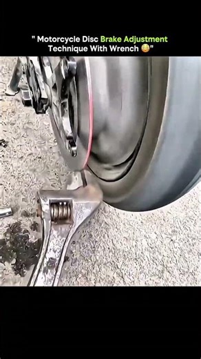 Motorcycle Disc Brake Adjustment Hack with Wrench 😱 #shorts