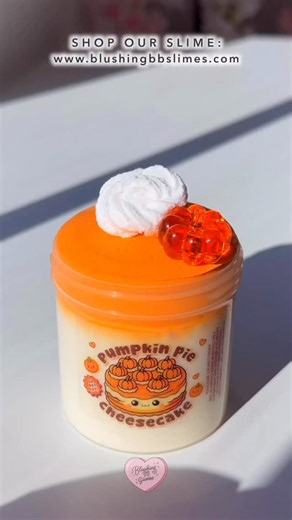 BlushingBB Slimes 💖 | 🧡🎂 pumpkin pie cheesecake 🎂🧡 ♥ type: diy clay slime → becomes a texture that resembles fluffy cheesecake batter ♥ add-ins: extra “whipped... | Instagram
