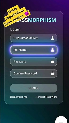 🔥 Glassmorphism Login UI Design | Neon Glow Effect #video #shorts #blog #coding #WebDevelopment
