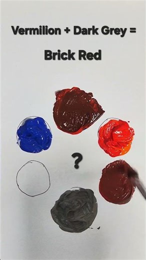 How to make Colors from just Blue, Vermilion and Dark Grey #colormixing #oddlysatisfying #colors