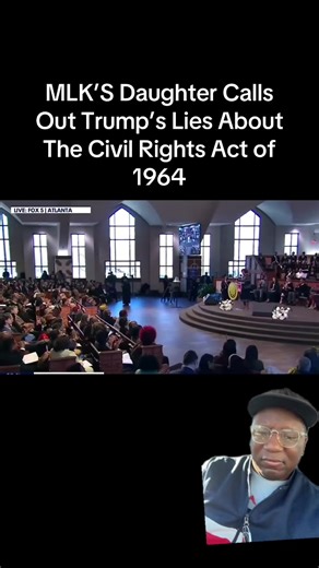 Dr Bernice King shuts down Trump’s gaslighting about the Civl Rights Act of 1964. Dr Bernice King: The recent claim by Trump that the 1964 Civil Rights Act harmed white Americans is just wrong, and it’s dangerous. It rewrites history in a way that fuels fear and resentment. My father and so many others in the movement did not risk their lives to divide this nation. We are not going backwards.” Dr Martin Luther King Jr Commemorative Service in Atlanta, GA. #mlkday #drking #donaldtrump #civilright