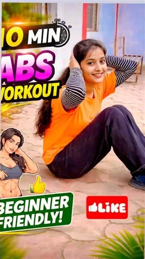 10 min workout 🔥Abs Burn at Home🔥 No Gym – Just 10 Mins #abworkout #sixabs #gym #yt