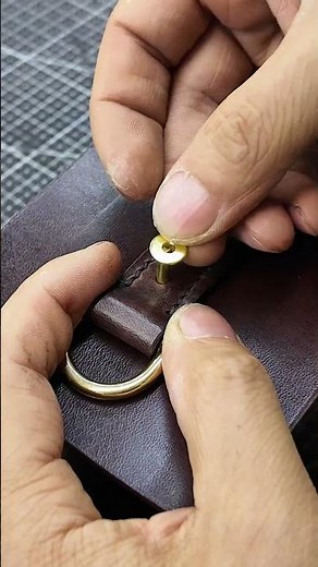 How to use brass rivets #leather #bag #leatherbackpack #shorts #copper #rivet #leathercraft #diy