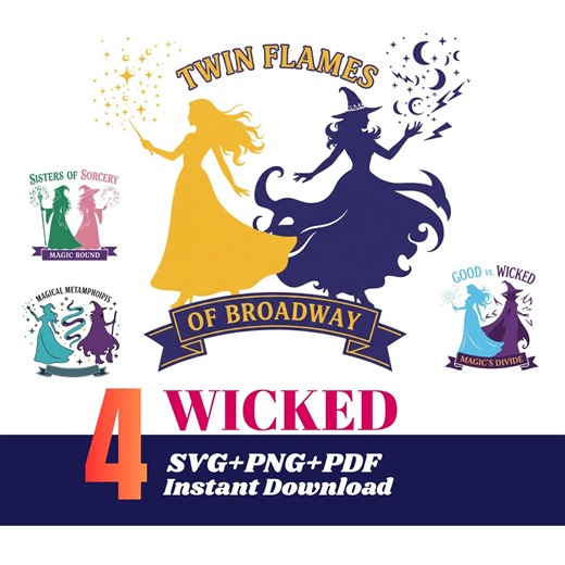 Wicked Svg,wicked Png,wicked Movie Bundle,wicked Designs, Wicked Pink and Green Png,wicked Ornaments,cricut & Silhouette, - Etsy