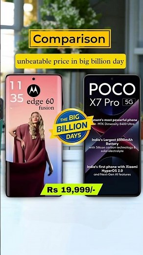 moto edge 60 fusion vs poco x7 pro | big billion day #smartphone