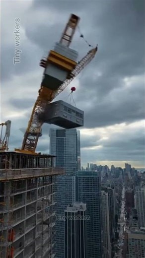 😱🏗️ Tower Crane Collapses While Lifting Huge AC Unit! ⚠️ #CraneAccident #ConstructionFail