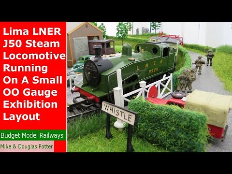 Lima LNER J50 Steam Locomotive Running On A Small OO Gauge Exhibition Layout