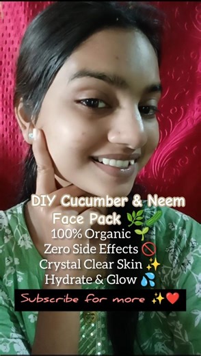 (For Acne/Pimples)DIY Cucumber & Neem Face Pack🌿 Get Rid of Pimples & Dark Spots Naturally!#skincare