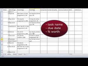 How to create a semester plan using Excel--OLD