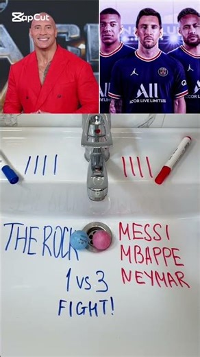 The Rock vs Messi Mbappe Neymar 🥵 #balldecision #messi #therock #mbappe #neymar