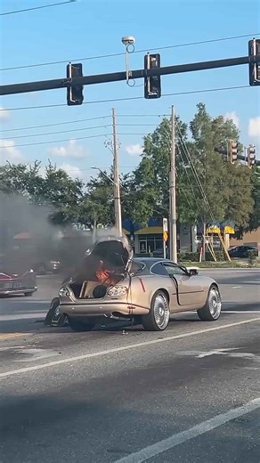 Jaguar on 26's DUB Floaters Caught on Fire from Music Wiring