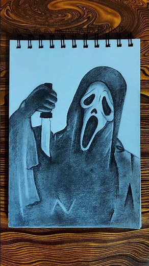 How to draw realistic Ghostface - scream easy drawing tutorial for beginners step by step #shorts