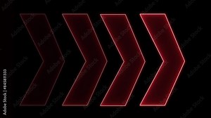 Red swipe forward or right pointing solid arrow icon. Right direction arrow. Red arrow forward.