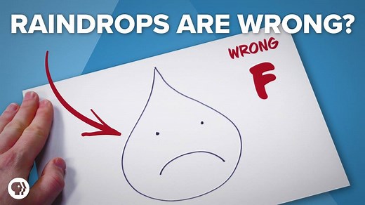 59K views · 634 reactions | What do raindrops look like? Exactly how we drew them as kids, right? Wrong! Teardrop-shaped rain is physically impossible. I went inside a vertical wind tunnel to bring you the true shape of rain. | Be Smart • PBS | Facebook