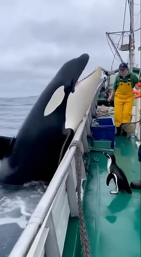 😱 Penguin Runs From HUNGRY Orca