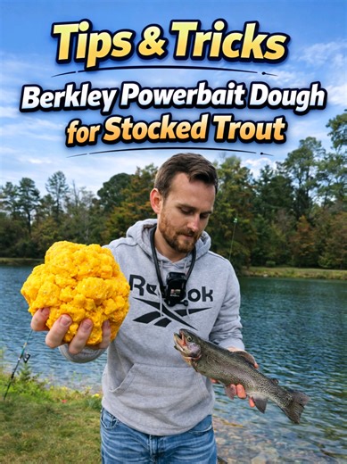 Simple Berkley powerbait dough rig for stocked Rainbow Trout at Tucker Road Pond in Oxon Hill, Maryland #fishing #howto #Trout #powerbait #fishingtips