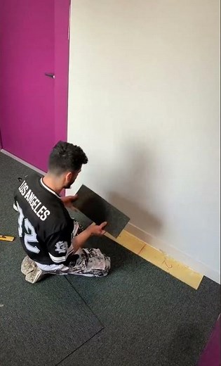 Perfect carpet tile installation trick #carpet #flooring #construction