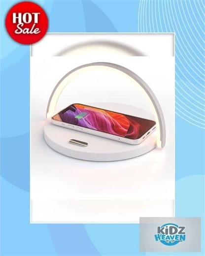 Wireless Charger Bedside Lamp LED Touch Night Light with QC3.0 10W Induction Charger, White