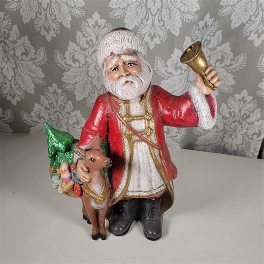 Vintage Hand-painted Ceramic Santa Figurine: Folk Art Christmas Decor - Etsy