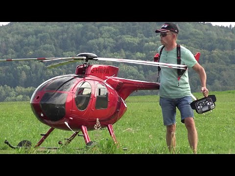 Unbelievable RC Cockpit Huge Hughes 500E we call it "Ein Riesen Möbel" Loorholz Helicopter meeting