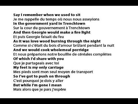 No Woman No Cry - Bob Marley (Karaoke, Lyric, Parole, Traduction en français)