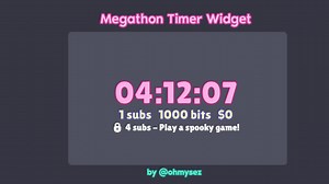 Megathon Timer Widget - Subathon Donothon Countdown Timer for Twitch Streamers - Bit Tracker Sub Tracker Donation Tracker - Stream Widget - Etsy