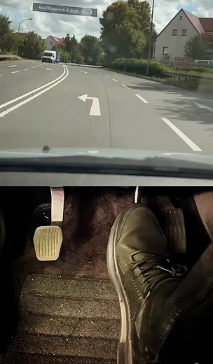 Driving a Manual Car: Foot on Pedals Perspective
