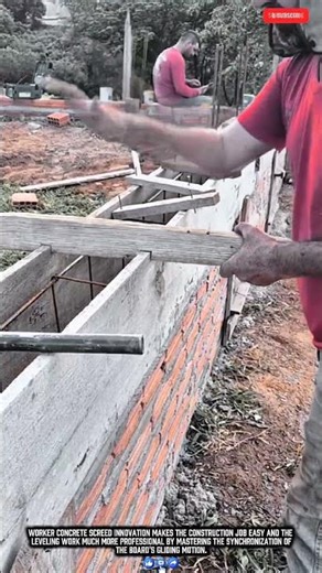 Worker Concrete Screed Innovation Makes Leveling Job Easy Work