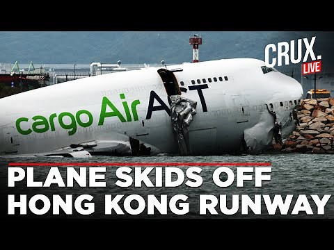 LIVE | Two Killed After Emirates Cargo Plane Skids Off Hong Kong Runway, Plunges Into The Sea
