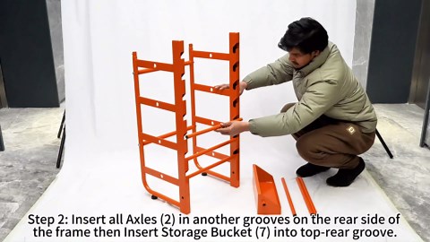 Tredre Red Wire Spool Rack with Wheels, Heavy Duty Cable Holder with 11 Rods – Mobile Multi-Spool Wire Rack Dispenser with Wheels and Storage Box for Efficient Workplace Cable Management