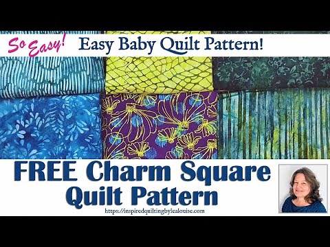 Free Quilt Pattern-How to Quilt with Charm Squares-Fat Quarter Stash Buster-Easy Baby Quilt Pattern