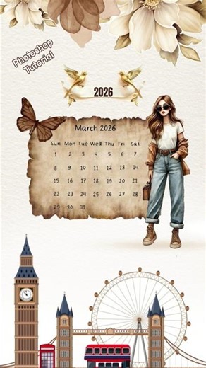 Photoshop tutorial - 😍 Cute Calendar design #design #shorts #graphicdesign #satisfying