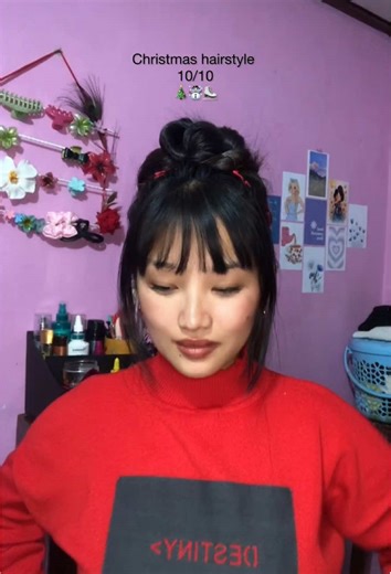 Christmas hairstyle 10/10🎄🎀 #christmashairstyles #tutorial #foryoupage #viral #fyp