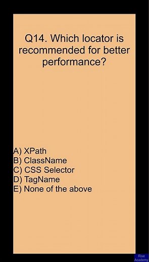 Selenium Interview MCQ Question [#14] | QA Automation Testing | Selenium WebDriver