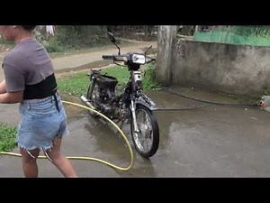 Girl repairs and restores long - abandoned motorbike engines - Motorbike restoration process