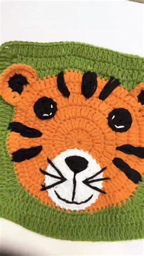 Crochet an animal blanket. Tiger 1st