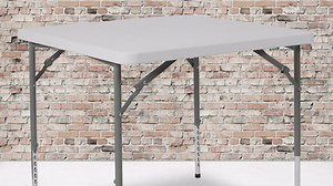 Emma Oliver 2.79-Foot Square Height Adjustable Granite White Plastic Folding Table